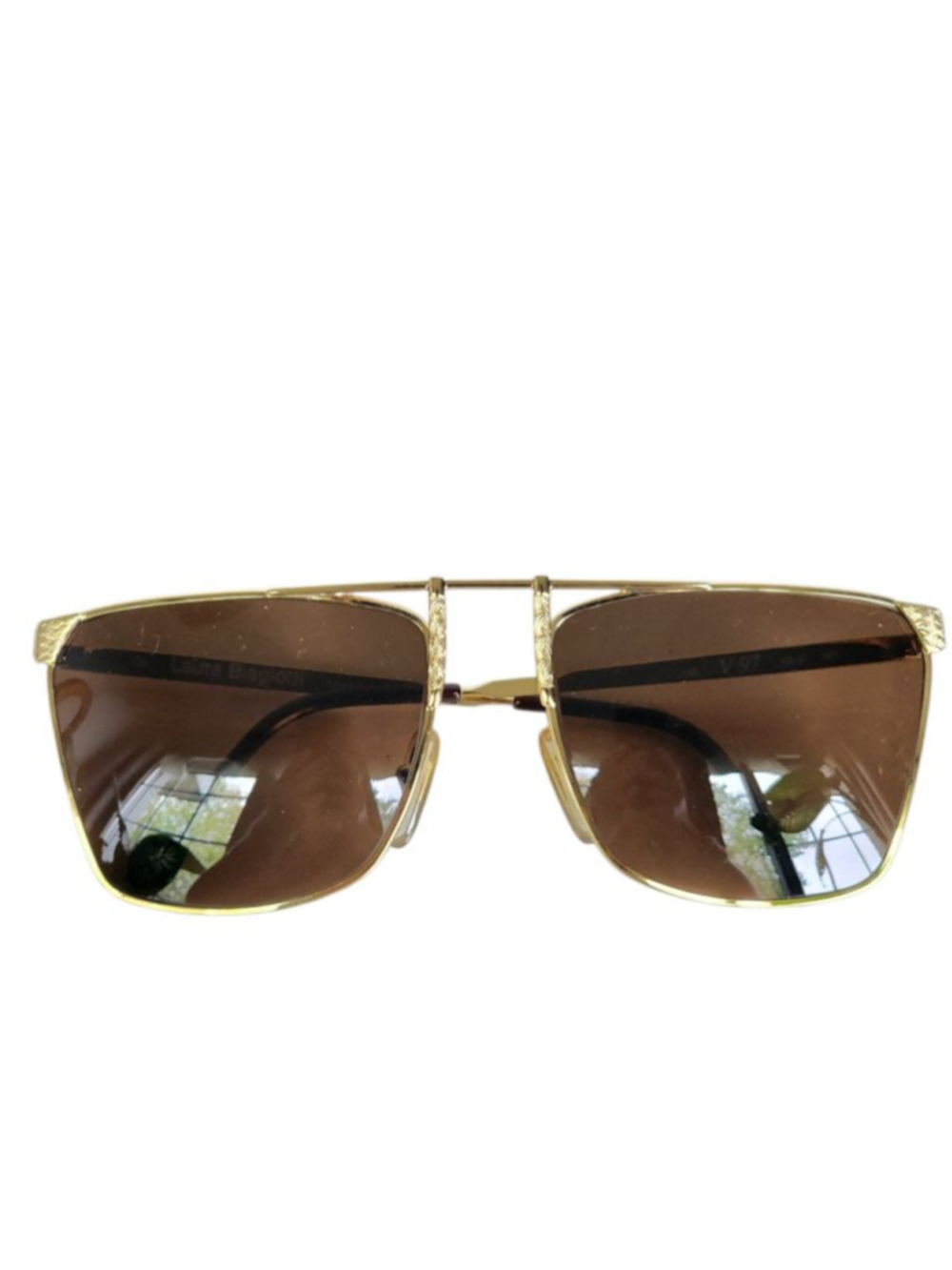 LAURA BIAGIOTTI Gold &‎ Brown Sunglasses 58 mm